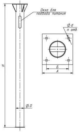 Фундаментная часть для граненых опор ФЧ-1,5-133 (250х250/160)х20 мм Фундаментная часть для граненых опор ФЧ-1,5-133 (250х250/160)х20 мм