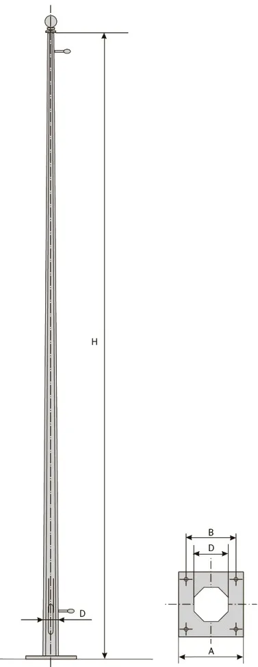 Флагшток фланцевый конический ФЛ-7 Флагшток фланцевый конический ФЛ-7