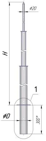 Молниеотвод трубчатый фланцевый МОТ 10 гц Молниеотвод трубчатый фланцевый МОТ 10 гц